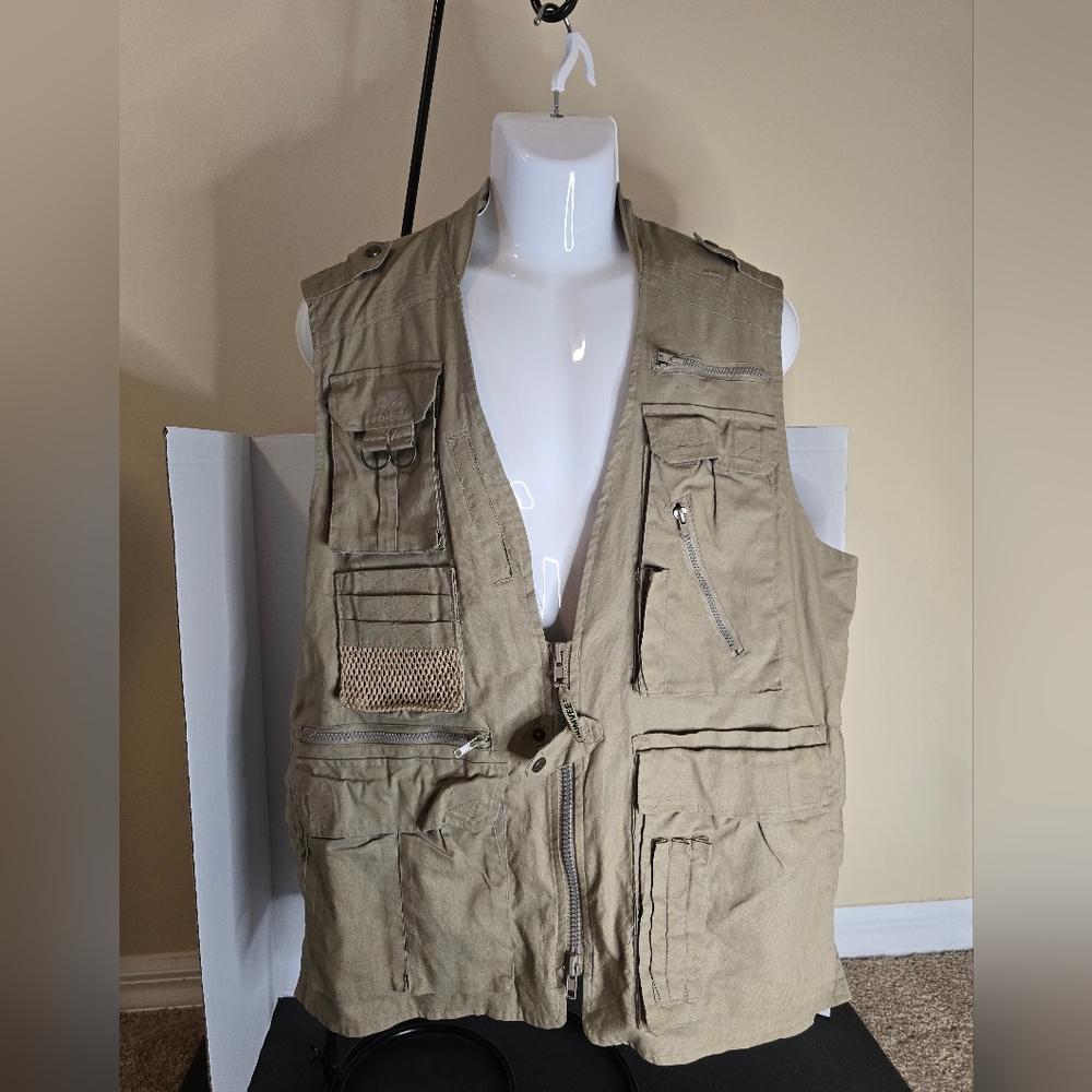 Vtg Humvee Vest Men L Cargo Safari Fishing Utility Photography Hiking Tactical